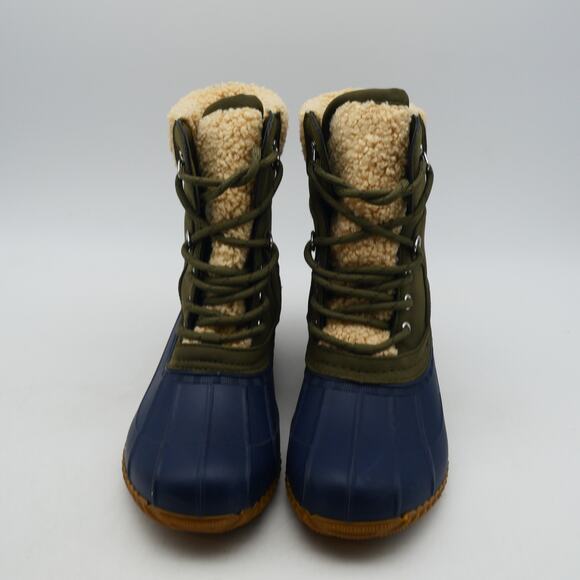 NEW Tommy Hilfiger Women's 8 Rainah Winter  Snow Rain Duck Boots Green Blue - Picture 6 of 10